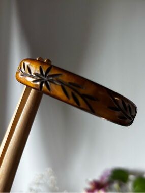 Vintage Bakelite Carved and Over-Dyed Bangle